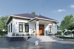M052026 | Hồ sơ thiết kế kiến trúc mẫu nhà Mái Nhật 1 tầng 4PN kích thước 14x15m