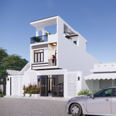V715 | Bản vẽ thiết kế full hồ sơ mẫu nhà phố 2 tầng 1 tum, 3 phòng ngủ, kích thước 5x17m. TẶNG hồ sơ dự toán khối lượng!