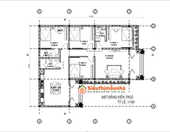 V712 | Bản vẽ thiết kế Full hồ sơ mẫu nhà mái Nhật tân cổ điển 1 tầng 4 phòng ngủ, kích thước 12x15m, bản in A3 đẹp, phối cảnh 3D