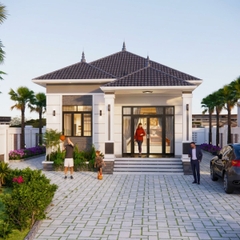 V779 | Bản vẽ thiết kế Kiến trúc, Kết cấu mẫu nhà mái Nhật 1 tầng, 2 phòng ngủ, kích thước 8x15m, bản in A3 đẹp, phối cảnh 3D