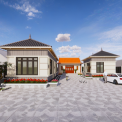 V359 | Bản vẽ thiết kế Full hồ sơ mẫu nhà cấp 4 mái Nhật độc đáo 2 phòng ngủ, kích thước 18x22m, bản in A3 đẹp, phối cảnh 3D