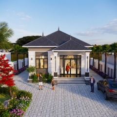 V779 | Bản vẽ thiết kế Kiến trúc, Kết cấu mẫu nhà mái Nhật 1 tầng, 2 phòng ngủ, kích thước 8x15m, bản in A3 đẹp, phối cảnh 3D