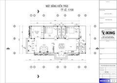 V751 | Bản vẽ thiết kế mẫu nhà cấp 4 mái Thái hiện đại-truyền thống 2 phòng ngủ, kích thước 8.5x15m, in A3 đẹp, có phối cảnh 3D