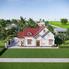 V906 | Bản vẽ Kiến trúc mẫu nhà mái Thái 1 tầng đẹp kích thước 10x17, 3 phòng ngủ.