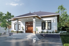 M052026 | Hồ sơ thiết kế kiến trúc mẫu nhà Mái Nhật 1 tầng 4PN kích thước 14x15m
