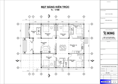 V624 | Bản vẽ thiết kế mẫu nhà cấp 4 mái Nhật rộng rãi 5 phòng ngủ, kích thước 12x15m, bản in A3 đẹp, có phối cảnh 3D