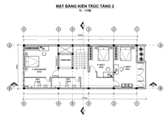 V521 | Bản vẽ thiết kế Full hồ sơ mẫu nhà phố hiện đại 4 tầng 1 tum, kích thước 6x17m, 5 phòng ngủ, bản in A3 đẹp phối cảnh 3D