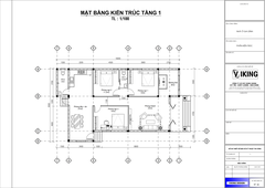 V727 | Bản vẽ thiết kế mẫu nhà cấp 4 mái Nhật bề thế, 3 phòng ngủ, kích thước 9.5x16m, bản in A3 đẹp, có phối cảnh 3D