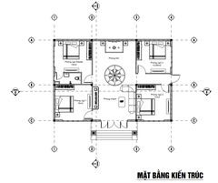 V316 | Bản vẽ thiết kế Full hồ sơ mẫu nhà mái Thái hiện đại 1 tầng 3 phòng ngủ, kích thước 13x9m, bản in A3 đẹp, phối cảnh 3D