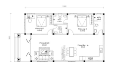 V779 | Bản vẽ thiết kế Kiến trúc, Kết cấu mẫu nhà mái Nhật 1 tầng, 2 phòng ngủ, kích thước 8x15m, bản in A3 đẹp, phối cảnh 3D