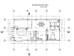 V699 | Bản vẽ thiết kế biệt thự phố hiện đại 2 tầng 4 phòng ngủ, kích thước 8x18m, bản in A3 đẹp, phối cảnh 3D