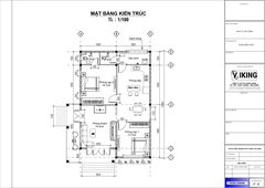 V424 | Bản vẽ thiết kế mẫu nhà vườn mái Thái hiện đại 1 tầng 2 phòng ngủ, kích thước 8x12m, bản in A3 đẹp, có phối cảnh 3D