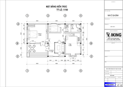 V623 | Bản vẽ thiết kế mẫu nhà cấp 4 mái Thái hiện đại-tối giản 2 phòng ngủ, kích thước 12x7.5m, bản in A3 đẹp, có phối cảnh 3D