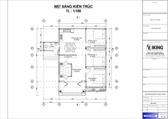 V807 | Bản vẽ thiết kế mẫu nhà mái Thái hiện đại, sang trọng 1 tầng 3 phòng ngủ, kích thước 10x10.5m, bản in A3 đẹp, có phối cảnh 3D