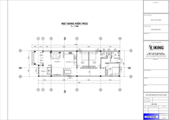 V798 | Bản vẽ thiết kế mẫu nhà mái Nhật SÂN VƯỜN CỰC ĐẸP, 1 tầng 3 phòng ngủ, kích thước 6x19m, bản in A3 đẹp, có phối cảnh 3D
