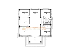 M052026 | Hồ sơ thiết kế kiến trúc mẫu nhà Mái Nhật 1 tầng 4PN kích thước 14x15m