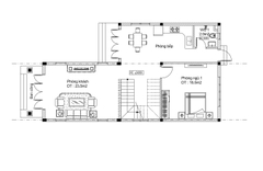 V418 | Mẫu thiết kế nhà mái Thái 2 tầng hiện đại 4 phòng ngủ kích thước 7,5x15m đầy đủ bản vẽ kiến trúc chi tiết.