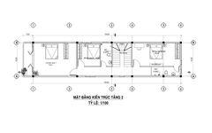 V697 | Bản vẽ thiết kế Full hồ sơ mẫu nhà phố 2 tầng 1 tum, 4 phòng ngủ 4 WC, kích thước 5x18m, bản in A3 đẹp, phối cảnh 3D