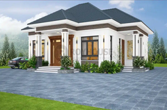 Nhà vườn mái Nhật hiện đại 3 phòng ngủ kích thước 10x12m | BG296