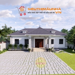 BG338 | Nhà cấp 4 mái Nhật 4 phòng ngủ hiện đại 20x9m, Ful bản vẽ kiến trúc, điện nước