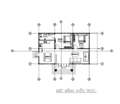 V330 | Bản vẽ thiết kế mẫu nhà cấp 4 mái Thái nhỏ gọn, 2 phòng ngủ, kích thước 11.5x7m, bản in A3 đẹp, có phối cảnh 3D