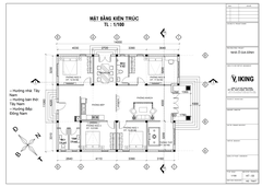 V581 | Bản vẽ thiết kế mẫu nhà mái Thái tân cổ điển, 1 tầng 4 phòng ngủ, kích thước 11x14m, bản in A3 đẹp, có phối cảnh 3D