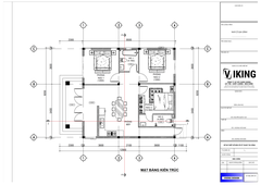 V456 | Bản vẽ thiết kế mẫu nhà vườn mái Nhật tân cổ điển, 1 tầng 3 phòng ngủ, kích thước 9.2x9.5m, bản in A3 đẹp, phối cảnh 3D