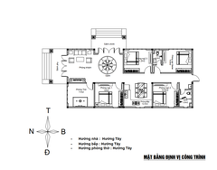 V322 | Bản vẽ thiết kế mẫu nhà mái Thái Tân cổ điển 1 tầng 4 phòng ngủ, kích thước 17x8m, bản in A3 đẹp, phối cảnh 3D