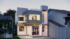 Nhà phố hiện đại độc đáo 2 tầng 3 phòng ngủ khuôn đất chéo kích thước 8,5×10,6m | NP536