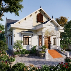 V775 | Bản vẽ thiết kế Kiến trúc, Kết cấu mái nhà mái Thái tân cổ điển, 1 tầng, kích thước 12x23m, 4 phòng ngủ, in A3 đẹp