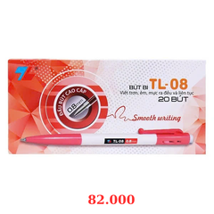 Bút bi Thiên Long TL-08 hộp 20 cây - Đỏ