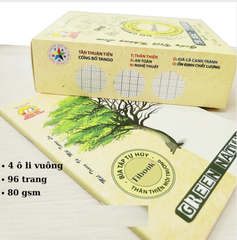 Lốc 10 quyển tập HS Thuận Tiến Green Nature 4 ô - 96 trang - 80gsm