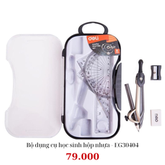 Bộ dụng cụ học sinh hộp nhựa Deli EG30404