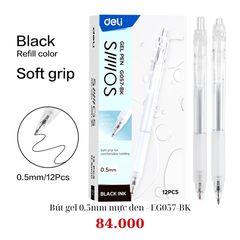Bút gel 0.5mm mực đen - EG057-BK
