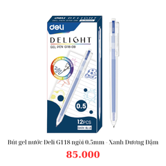 Bút gel nước Deli G118 ngòi 0.5mm - Xanh Dương Đậm