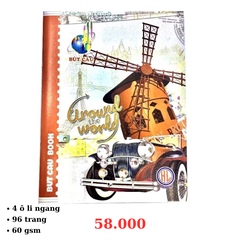 Lốc 10 quyển tập HS Bút Cầu Around The World 96 trang