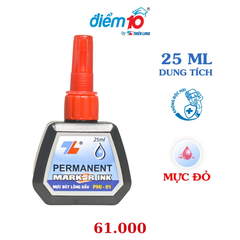 Mực bút lông dầu Thiên Long PMI-01 lốc 6 - Đỏ