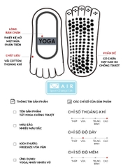 Tất Yoga xỏ ngón silicone chống trượt A1