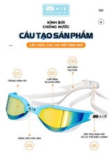 Kính bơi không đau mắt - chống sương mù - chống tia UV- AIR300