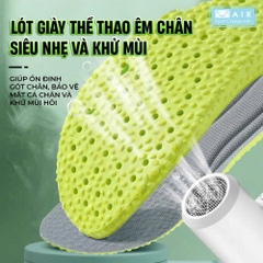 Lót giày thể thao khử mùi - kháng khuẩn- êm ái