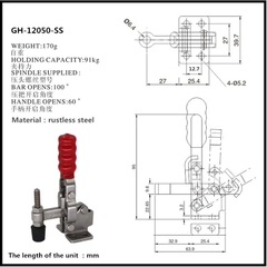 Cam kẹp GH-12050-SS Vertical Toggle clamp
