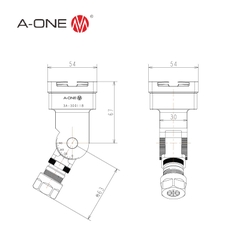 Đầu kẹp xoay góc R – ER16 (0–90°) A-one 3A-300118
