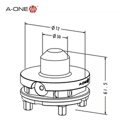 Blankholder Ø72 – 6 pieces – 3A-110029 | Giá đỡ phôi tròn EDM A-ONE
