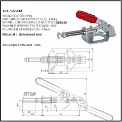 Cam kẹp GH-302-FM Pull-Push Toggle clamp