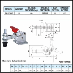 Cam kẹp GH-13007 Vertical Toggle clamp