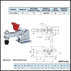 Cam kẹp GH-13005 Vertical Toggle clamp