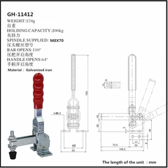 Cam kẹp GH-11412 Vertical Toggle clamp
