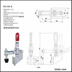 Cam kẹp GH-101-B Vertical Toggle clamp