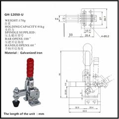 Cam kẹp GH-12055-U Vertical Toggle clamp