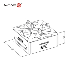 Đầu kẹp vuông thủ công A-ONE 3A-100004 | Square manual chuck
